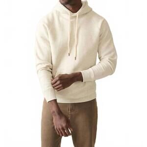 NEW FAHERTY high standard fleece hoodie in antique ivory heather